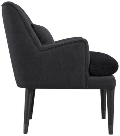 Montana Anthracite Linen Blend Fabric Accent Chair