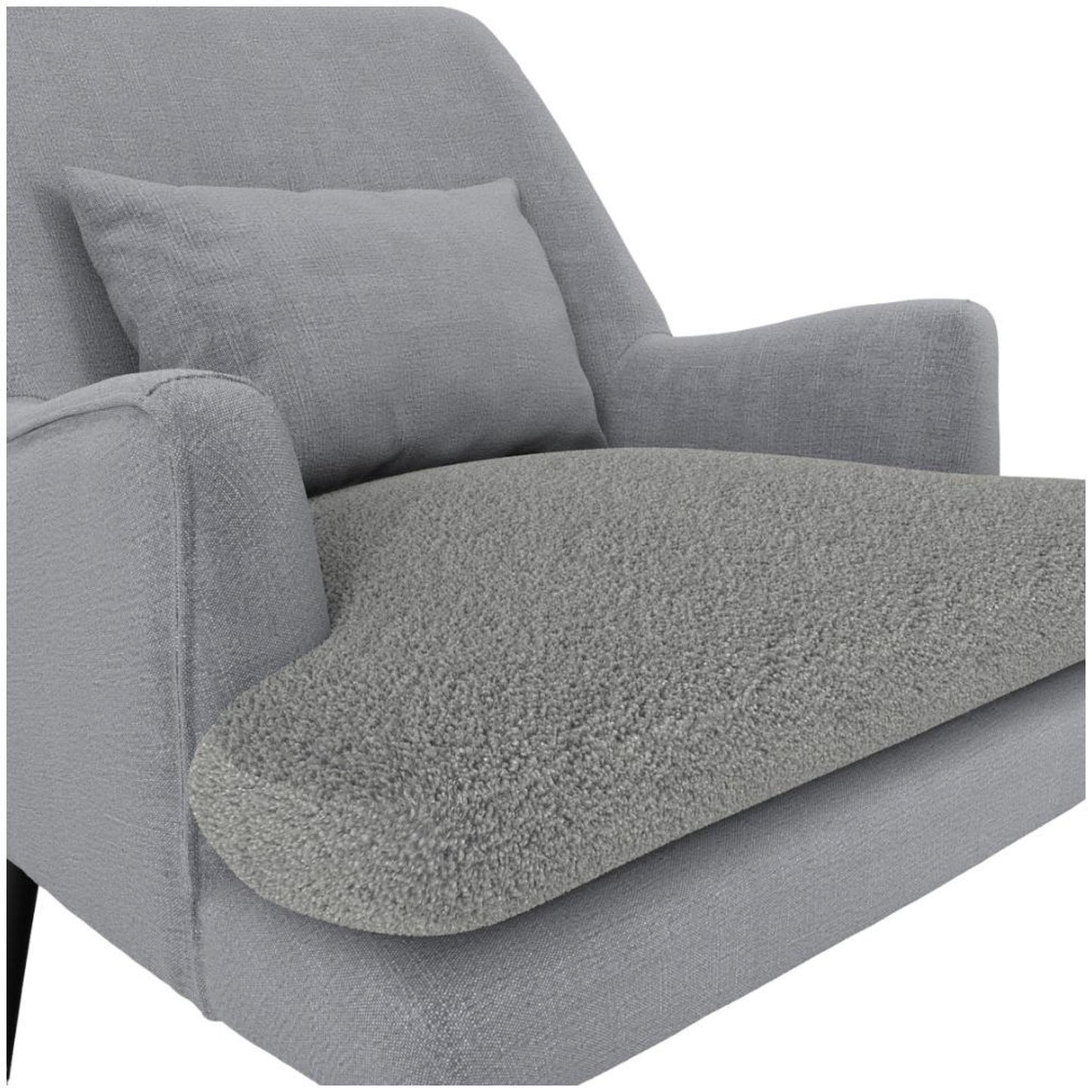 Montana Soft Grey Linen Blend Fabric Accent Chair