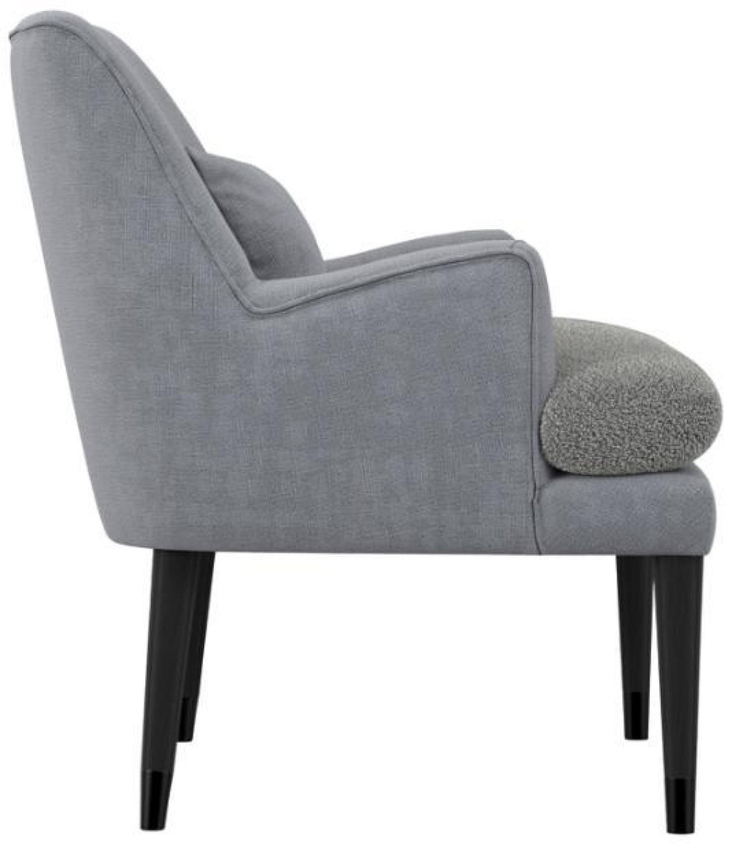 Montana Soft Grey Linen Blend Fabric Accent Chair