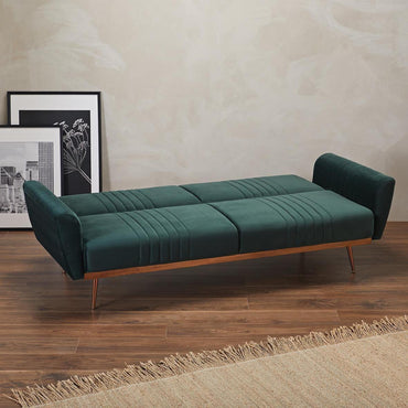 Nico Green Velvet Fabric 3 Seater Sofabed