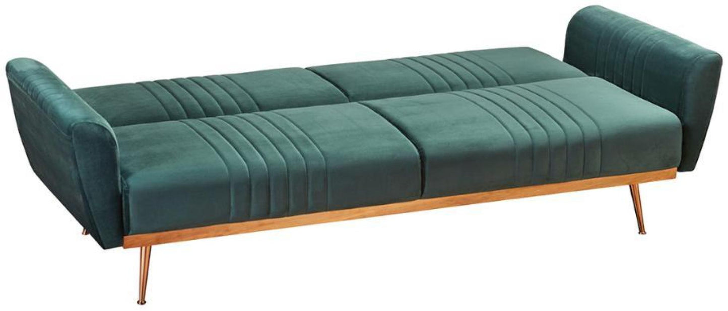 Nico Green Velvet Fabric 3 Seater Sofabed