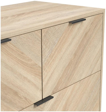 Stockholm Chevron Sonoma Oak 4 Drawer Chest