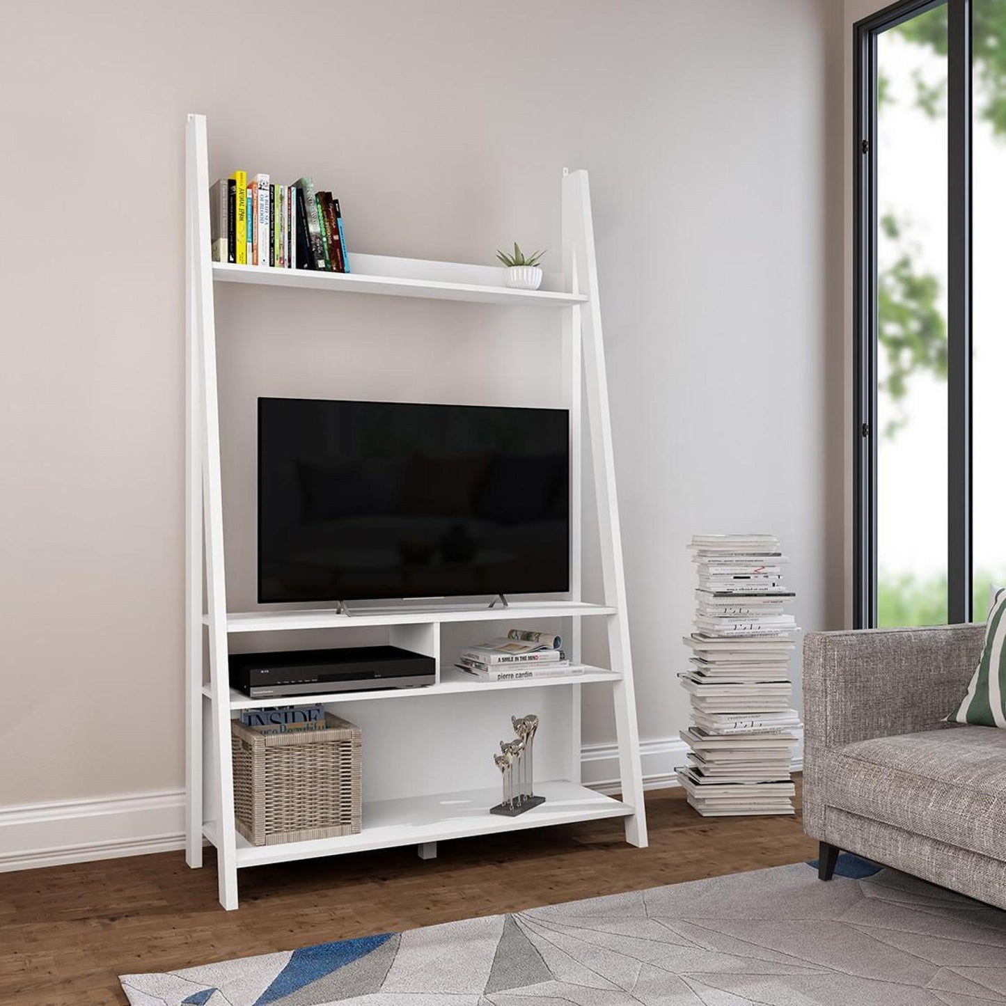 Tiva Ladder White Entartainment TV Unit