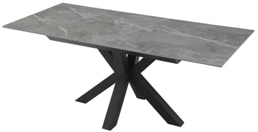 Sintered Stone Ceramic Black Base Extending Dining Table