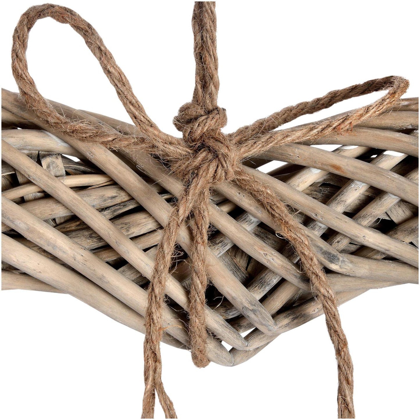 Brown Wicker Large Rope Detail Hanging Heart