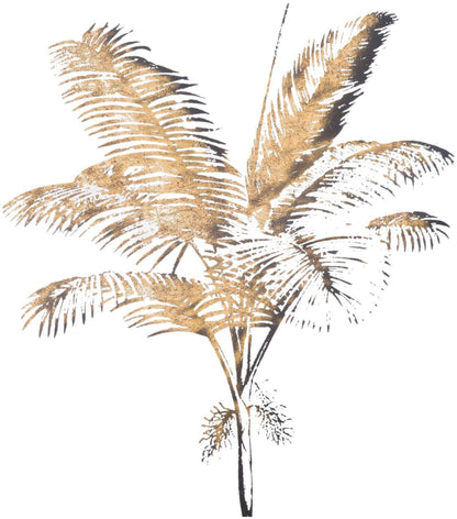 Brass Mirrored Glass Metallic Palm Wall Art