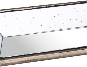 Astor Distressed Wooden Detailing Mirrored Display Tray