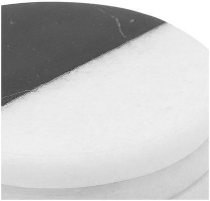 White and Black Stone Marble Coasters (Set of 4)