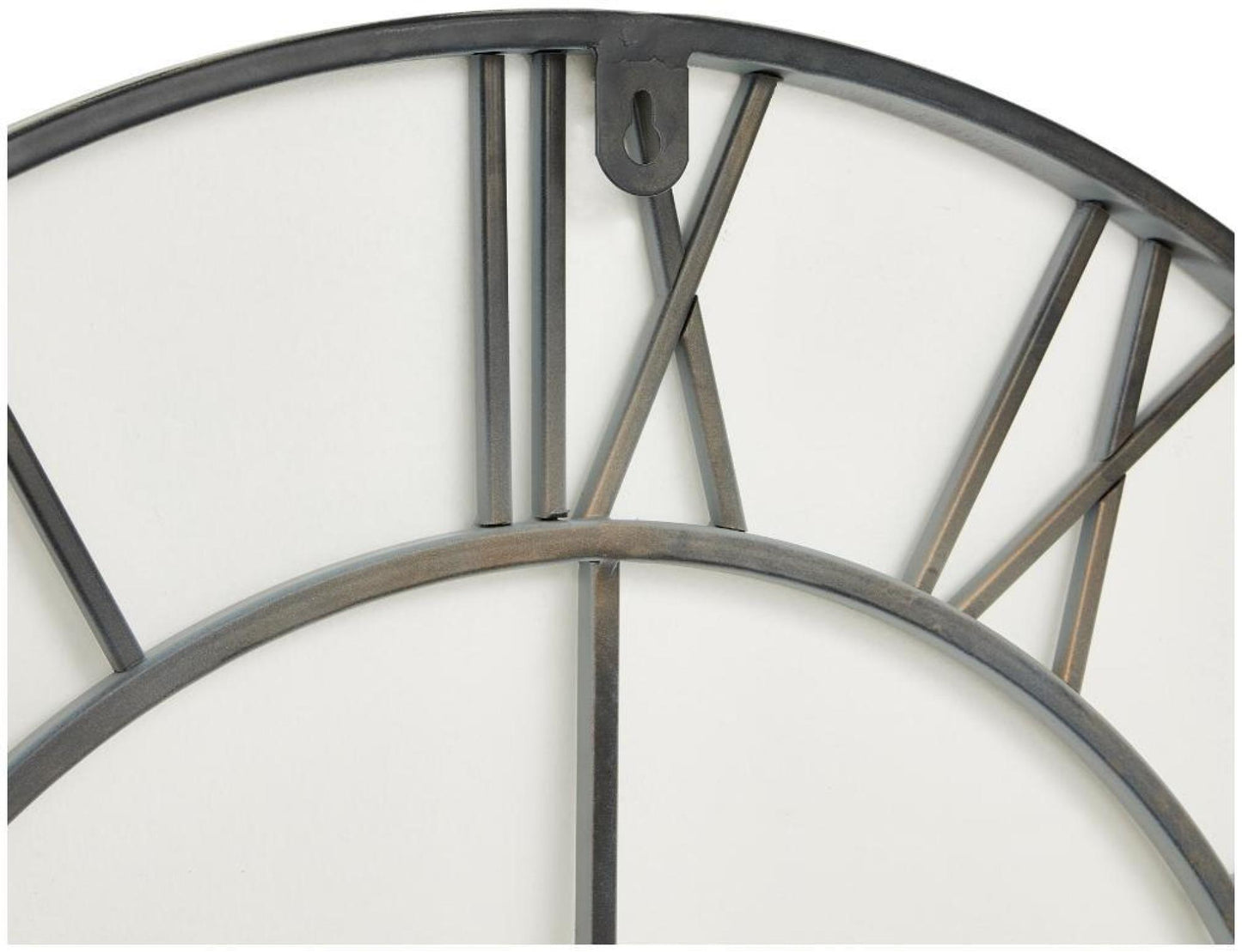 Grey Metal Skeleton Wall Clock - 70cm x 70cm