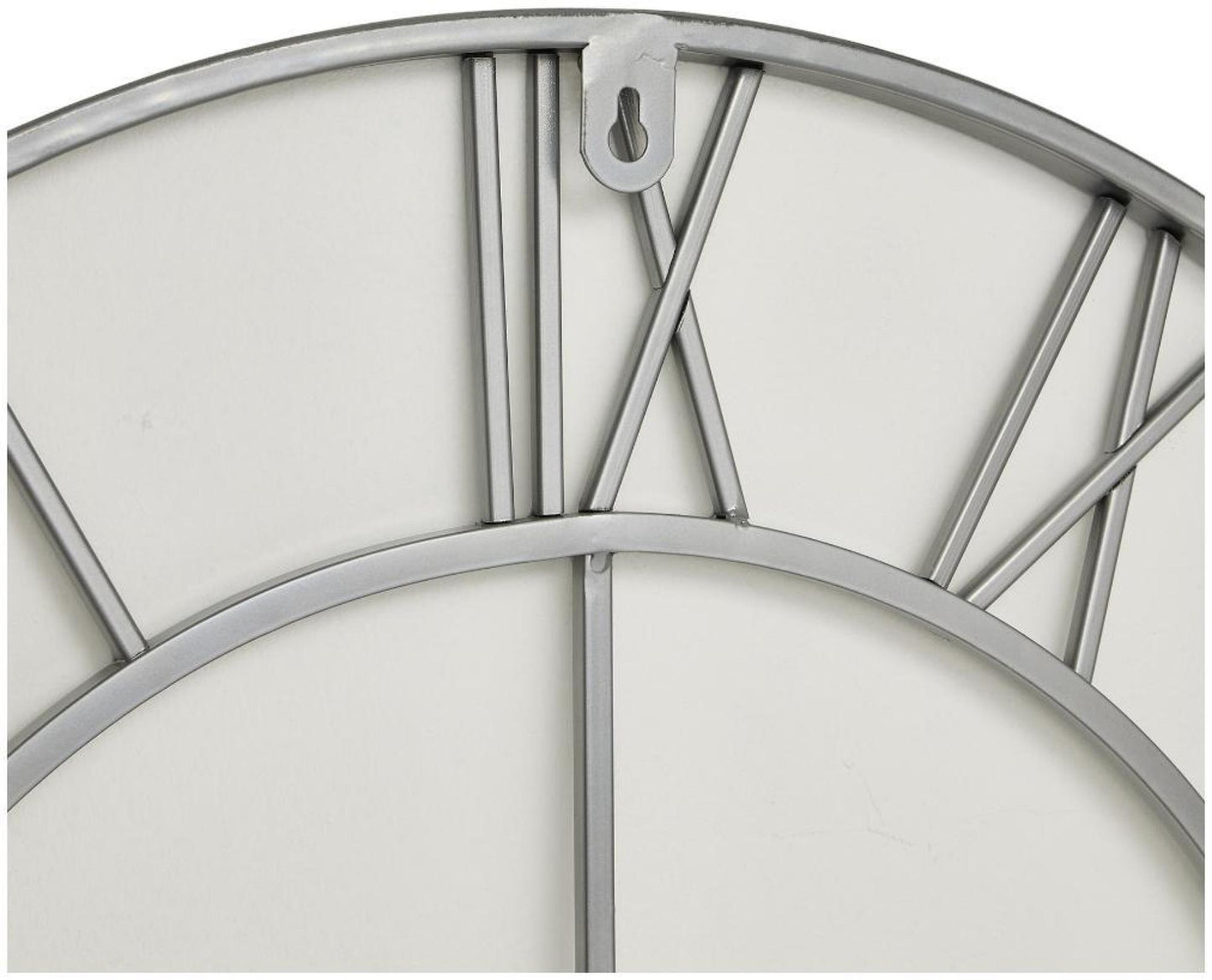 Silver Metal Skeleton Wall Clock - 70cm x 70cm