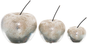 Silver Ceramic Apple Ornament