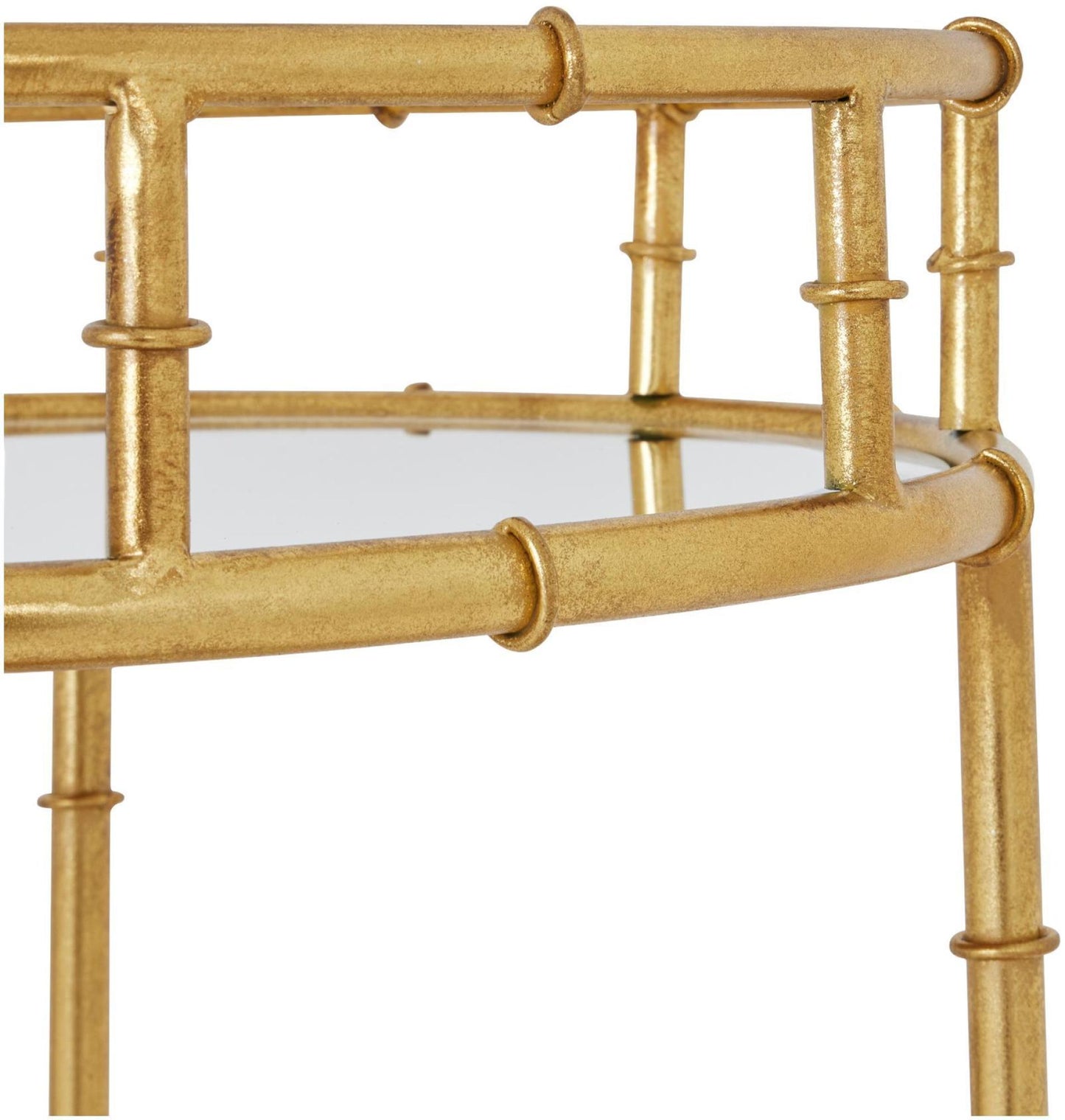 Gold Glass Round Drinks Trolley