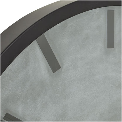 Black Large Concrete Effect Station Clock - 50cm x 50cm