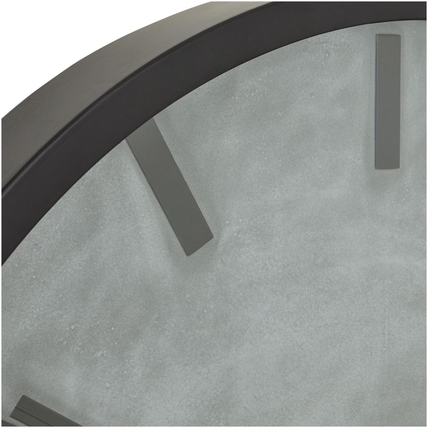 Black Metal Concrete Effect Station Clock - 50cm x 50cm