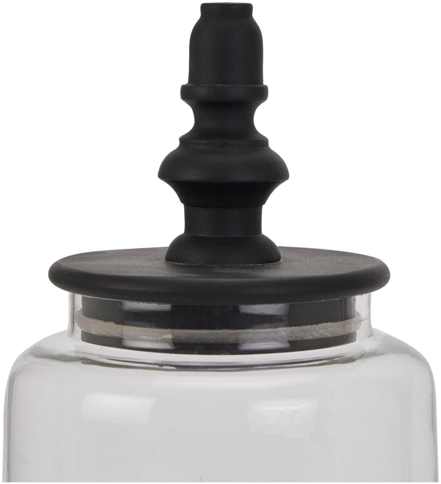 Black Glass Finial Tall Canister