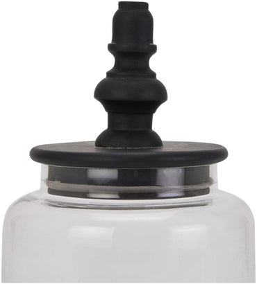 Black Glass Finial Canister