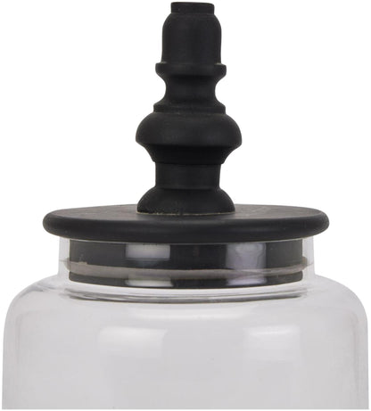 Black Glass Finial Canister