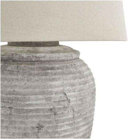 White and Grey Ceramic Stone Capri Lamp