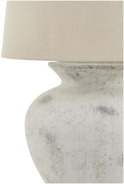 Downton White and Grey Ceramic Antique Lamp