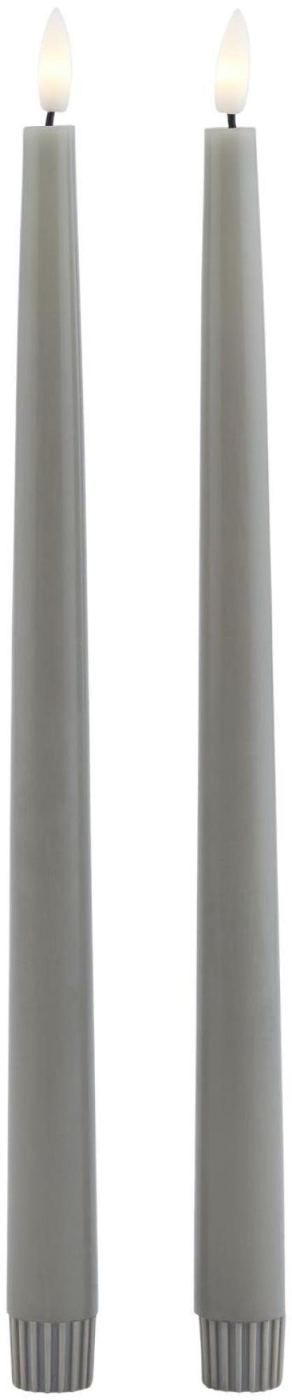 Luxe Grey Led Wax Dinner Candles