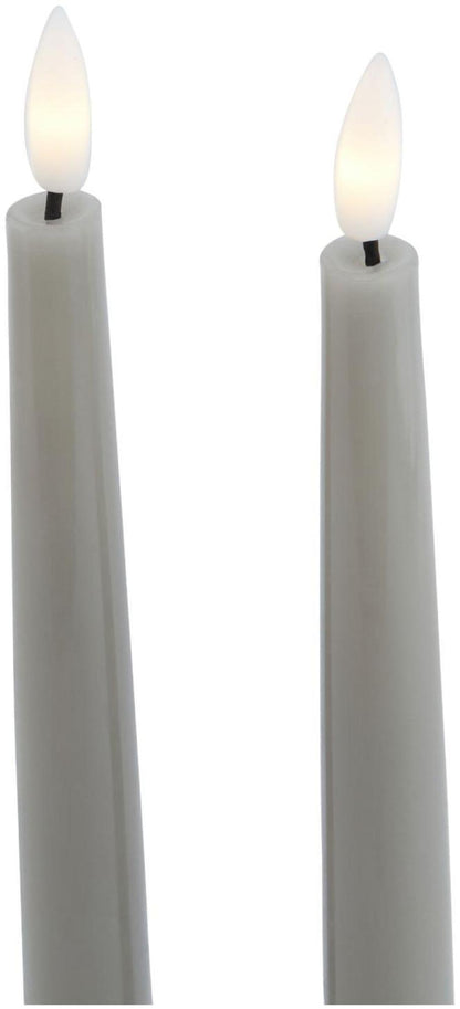 Luxe Grey Led Wax Dinner Candles