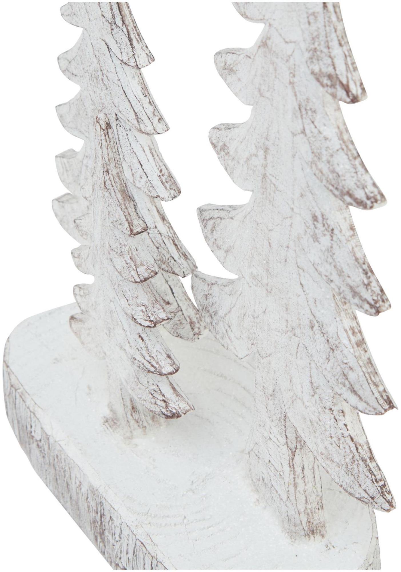 Resin Small Three Snowy Forest Tree Sculpture