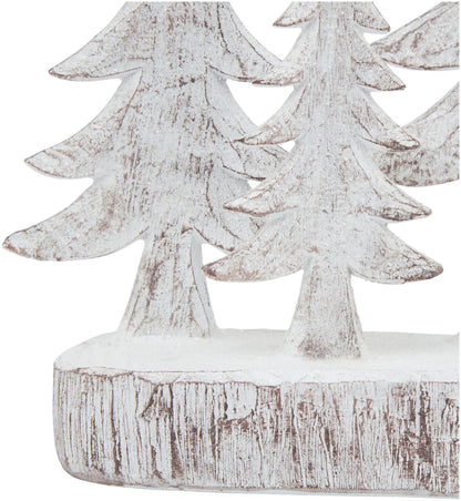 Resin Small Three Snowy Forest Tree Sculpture