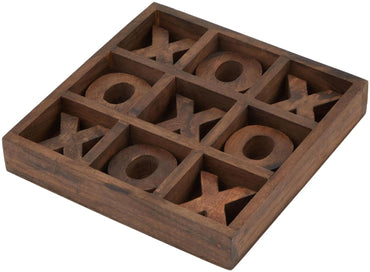 Brown Wood Noughts and Crosses Game