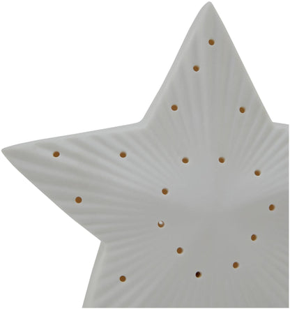 White Ceramic Led Christmas Star Ornament