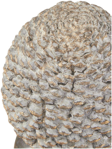 Stone Effect Gold Accents Pinecone Ornament