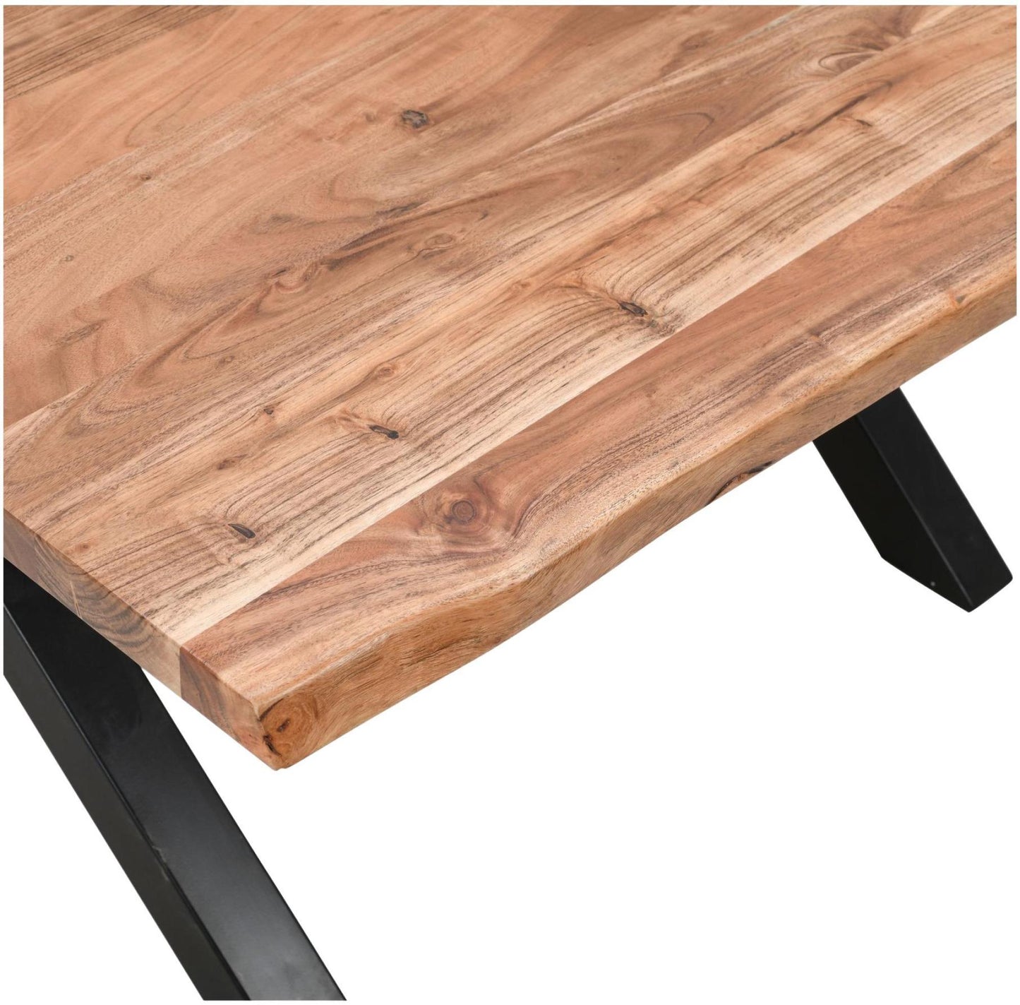 Live Edge Acacia Wood Square Dining Table - 4 Seater