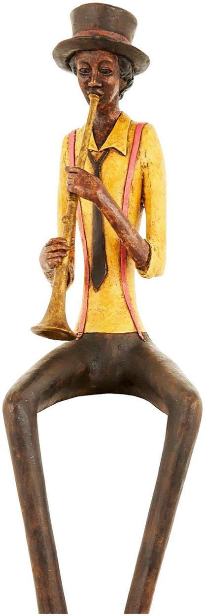 Resin Sitting Jazz Band Trumpeter