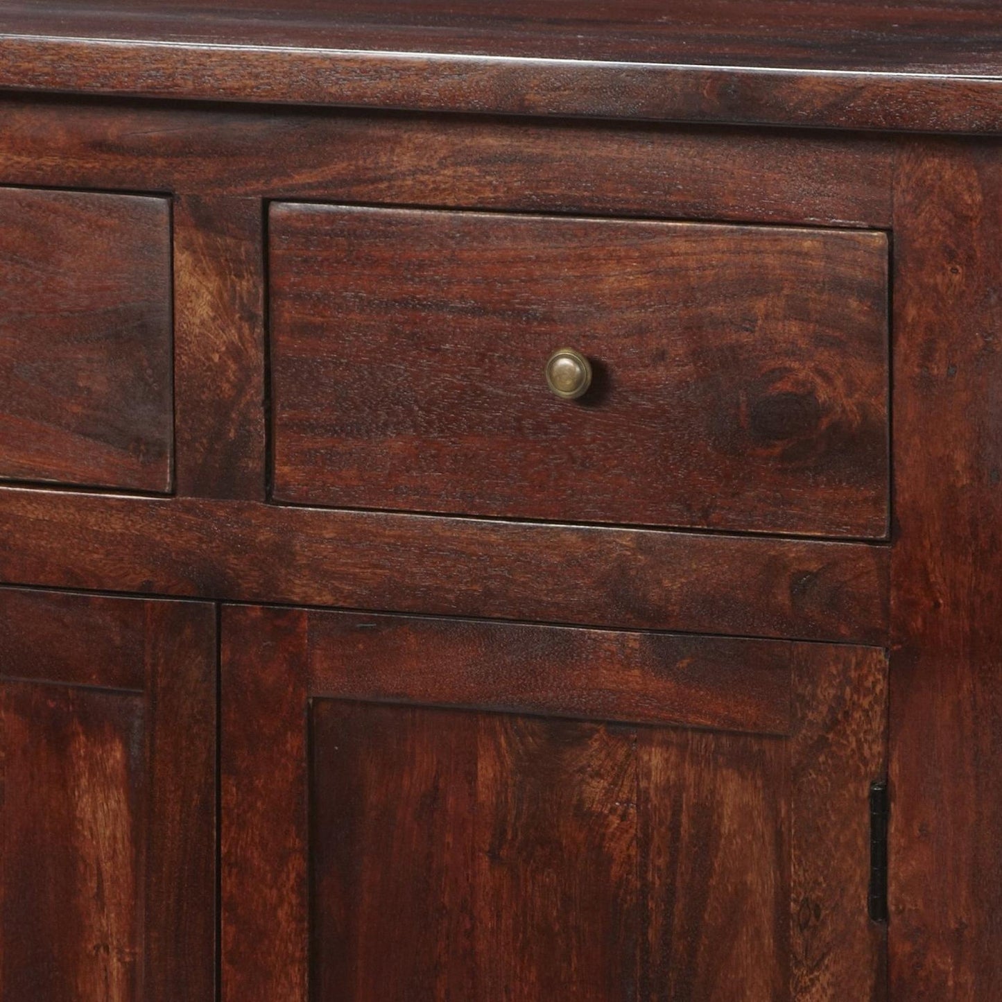 Jaipur Dark Mango Wood 135cm Large Sideboard - 3 Doors