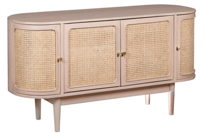 Valencia Rattan and Mango Wood 140cm Large Sideboard - 4 Doors