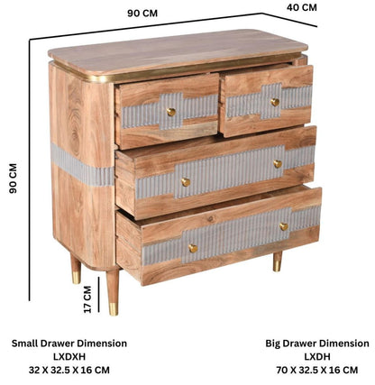 Wilton Acacia Wood 4 Drawer Chest