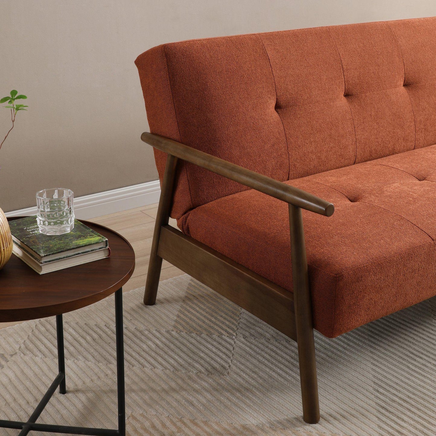 Berkeley Burnt Orange Fabric Sofabed