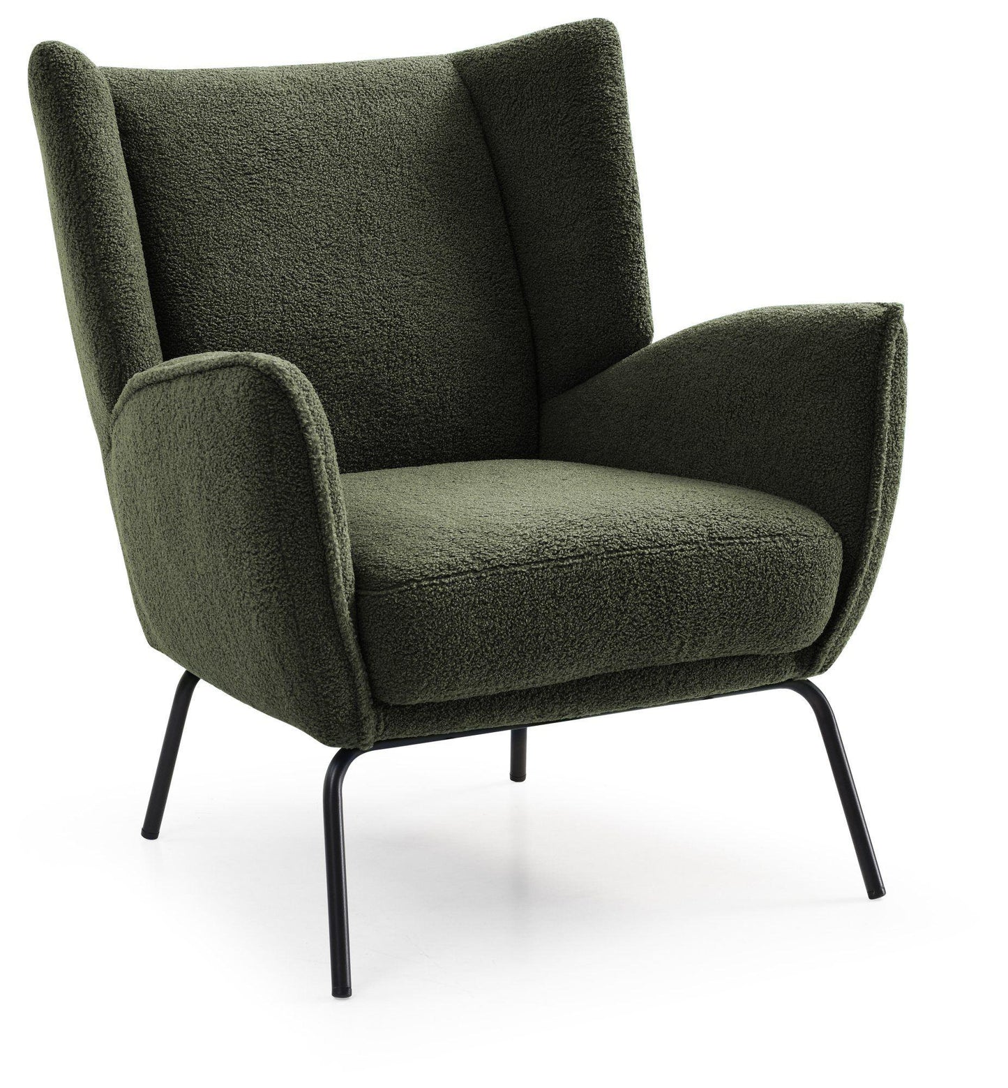 Zane Hermes Olive Teddy Fabric Accent Chair with Footstool