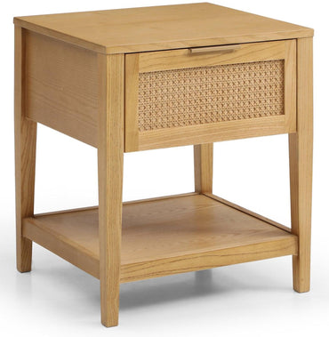 Max Wood and Rattan 1 Drawer Bedside Table