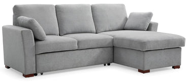 Sorrento Grey Fabric Corner Pull Out Sofa Bed with Storage