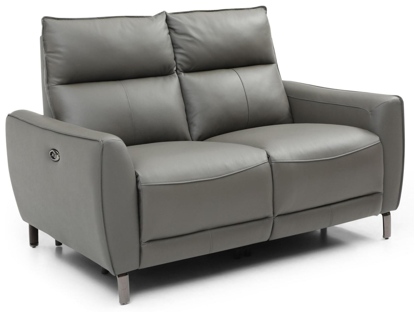 Brooke Grey Leather 2 Seater Electric Recliner Sofa