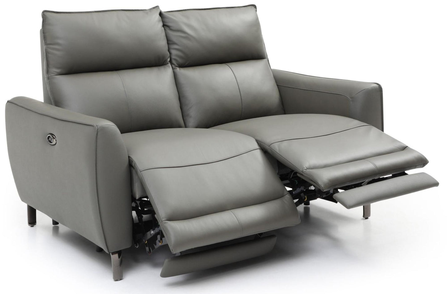 Brooke Grey Leather 2 Seater Electric Recliner Sofa