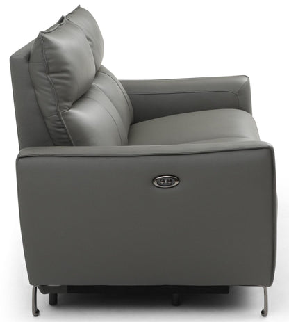 Brooke Grey Leather 2 Seater Electric Recliner Sofa