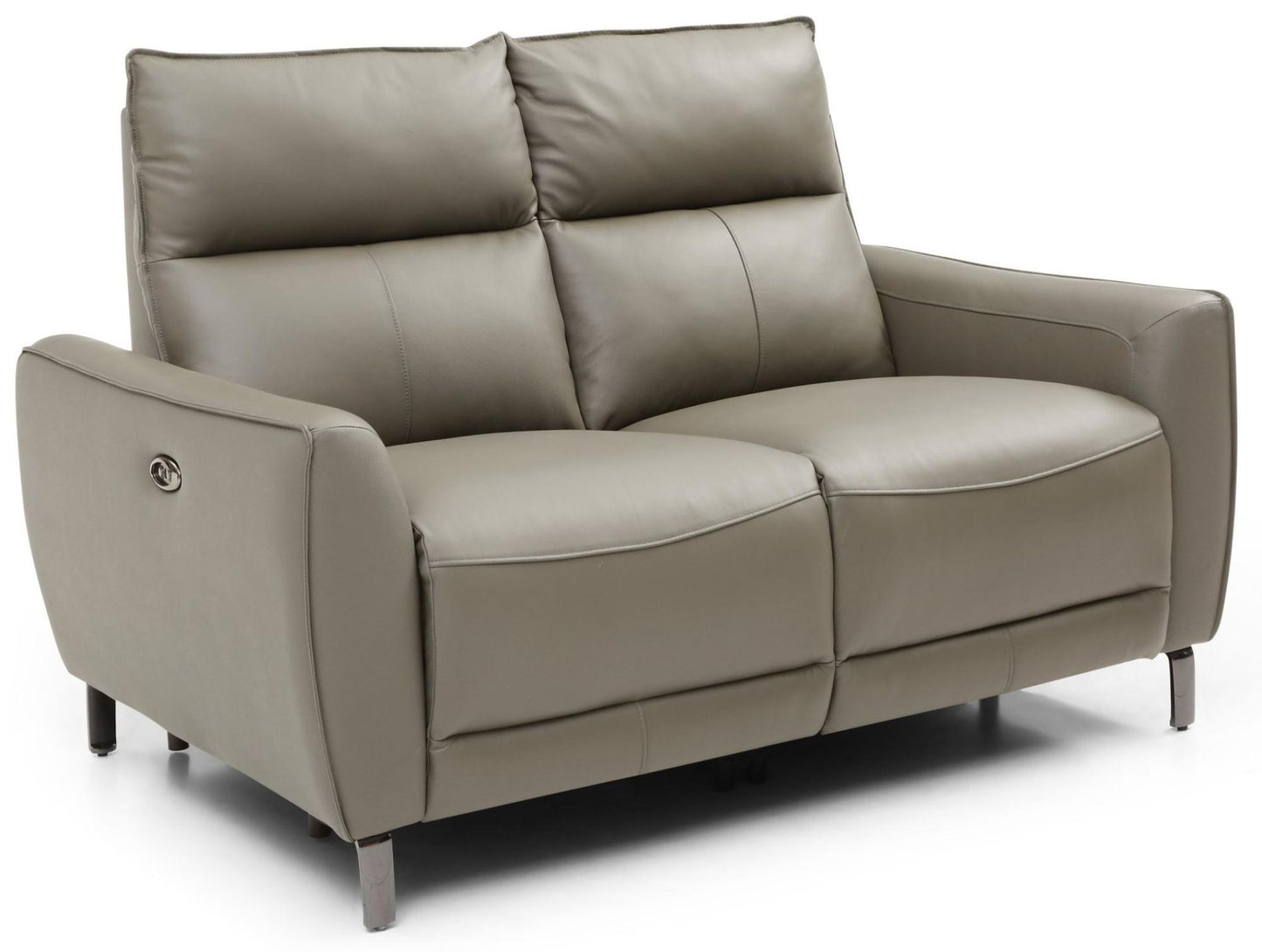 Brooke Taupe Leather 2 Seater Electric Recliner Sofa