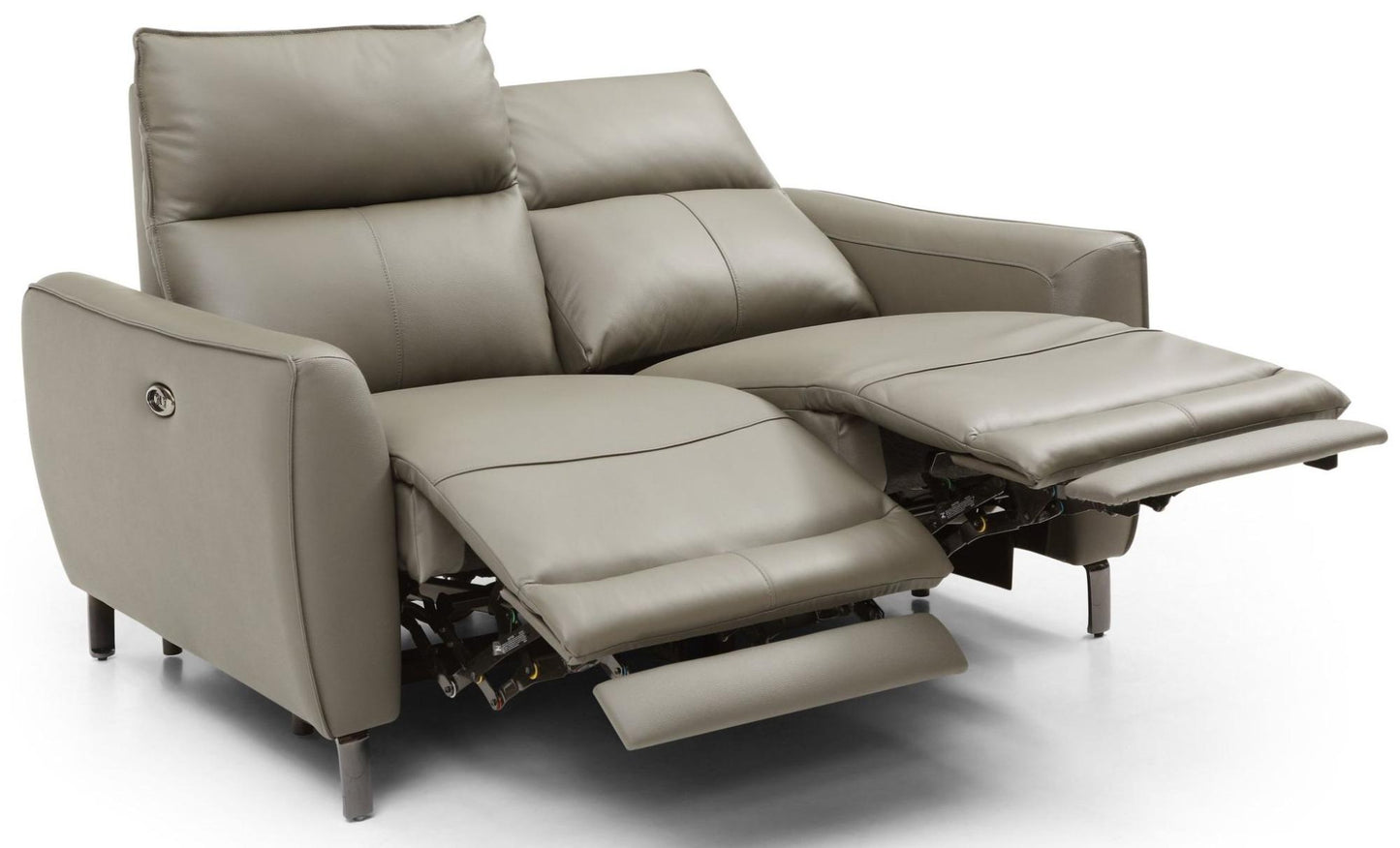 Brooke Taupe Leather 2 Seater Electric Recliner Sofa