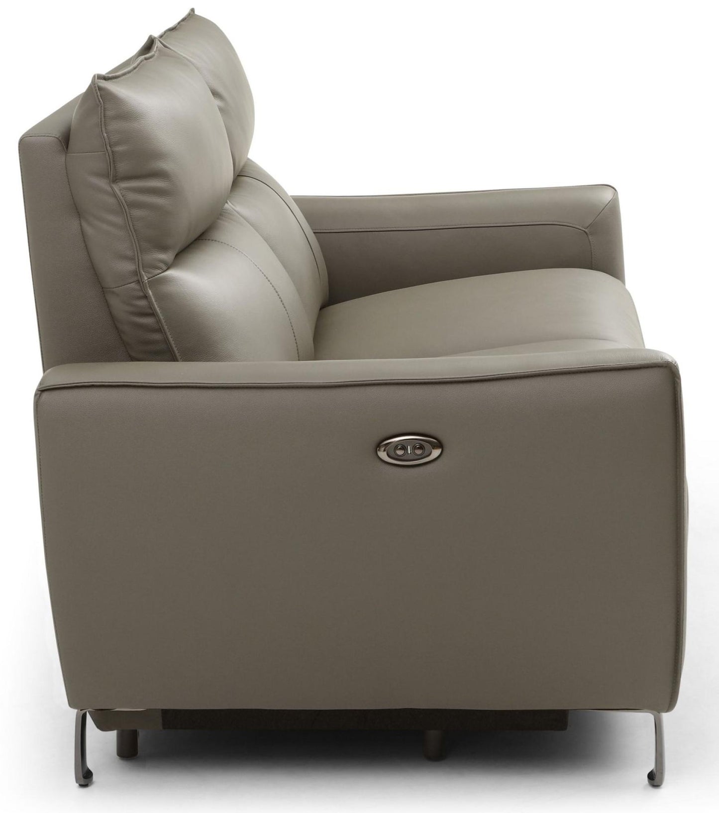 Brooke Taupe Leather 2 Seater Electric Recliner Sofa