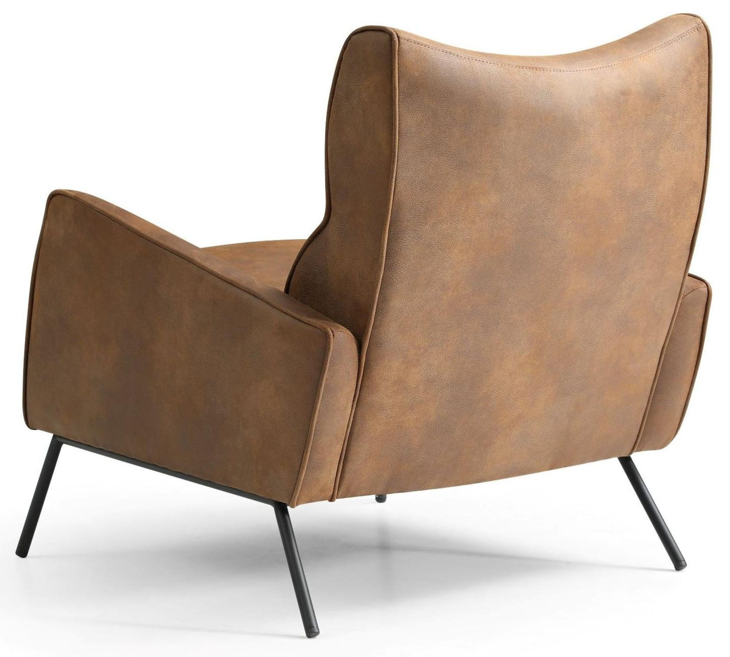 Chloe Brown Leather Look Fabric Accent Armchair