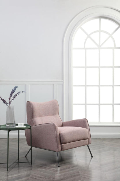 Chloe Pink Fabric Accent Armchair