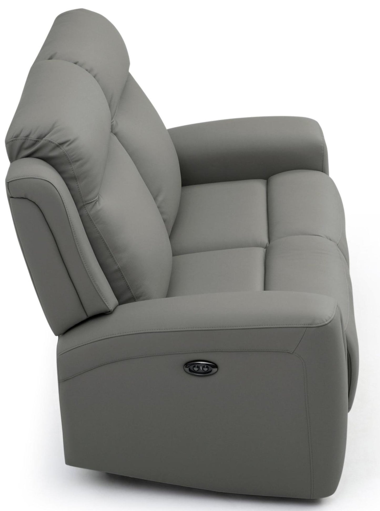 Henley Grey Leather 2 Seater Electric Recliner Sofa