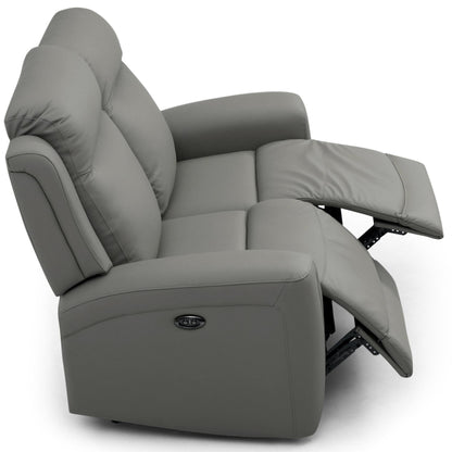 Henley Grey Leather 2 Seater Electric Recliner Sofa