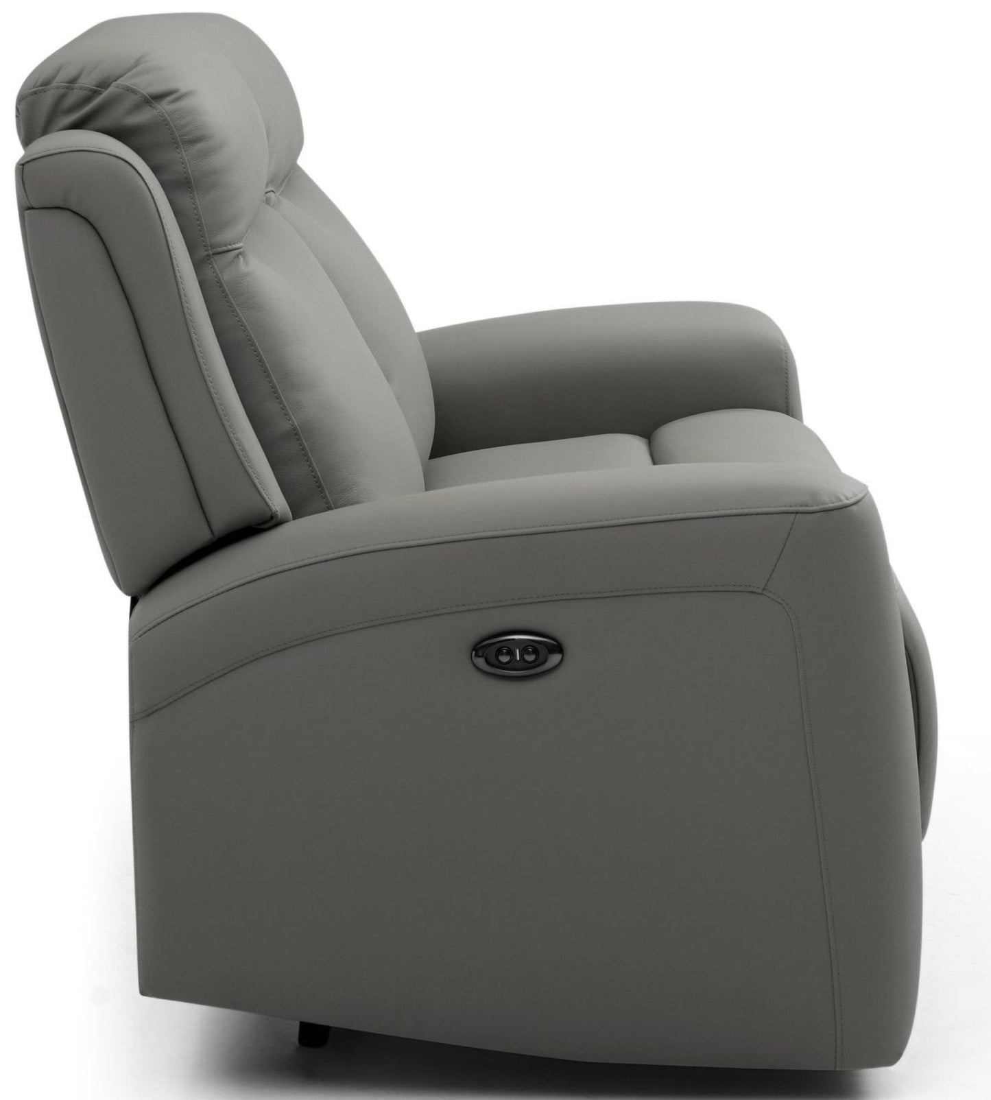 Henley Grey Leather 2 Seater Electric Recliner Sofa